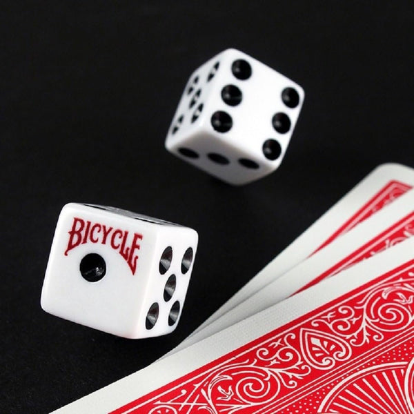 Bicycle Standard Dice 10-Pack – 16 mm White & Black Six-Sided D6 Gaming Dice Set
