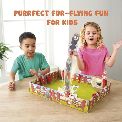 PlayMonster - Fraidy Cats - The Purrfect Game of Fur-Flying Fun! - Interactive Board Game, 2-4 Player Ages 5+