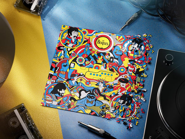 theory11 The Beatles Yellow Submarine Jigsaw Puzzle - Take a journey to Pepperland - Officially Licensed 1,000 Piece Intermediate Puzzle for Ages 14+