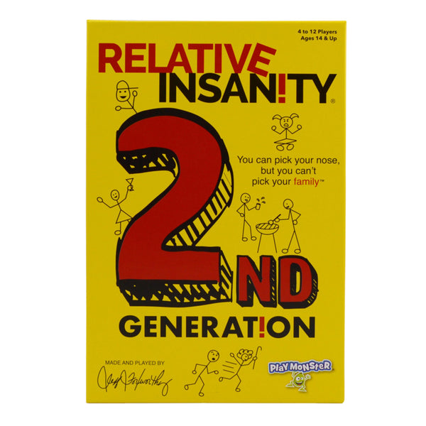 PlayMonster Relative Insanity 2nd Generation Party Game by Jeff Foxworthy – Hilarious Family & Adult Card Game for Game Night, 4+ Players, Ages 14+