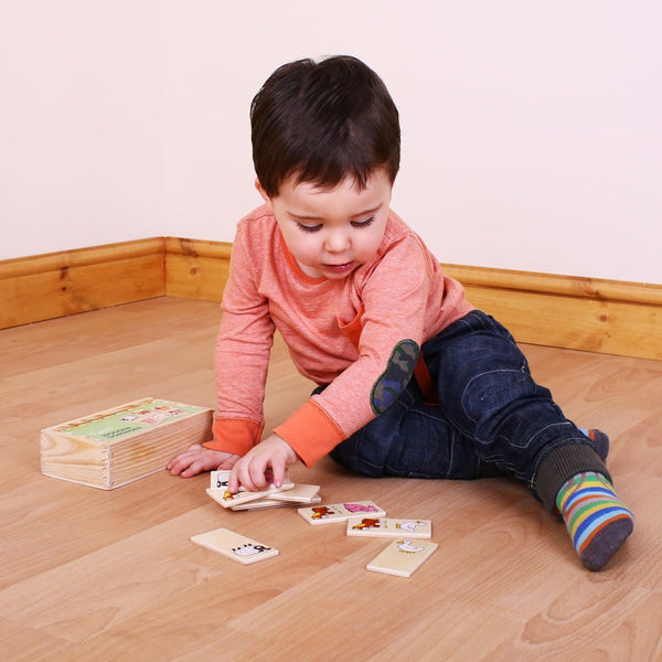 Bigjigs Toys - Farm Dominoes Wooden Game, Ages 1+