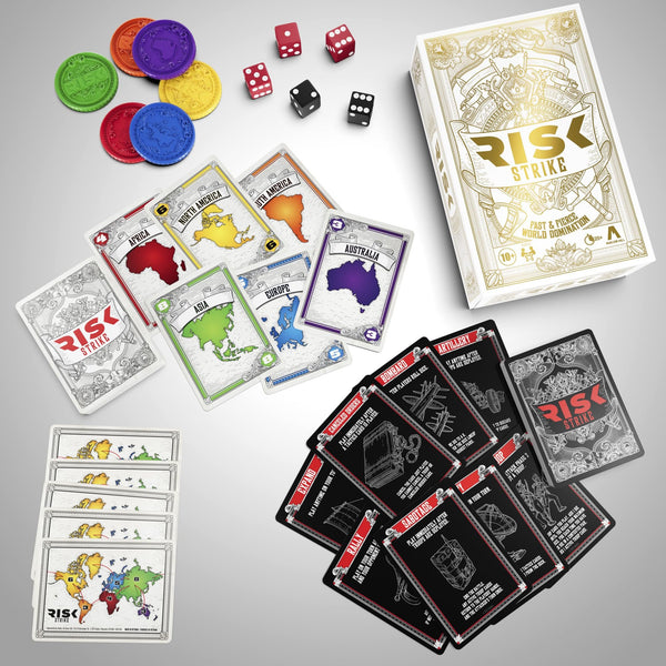 Hasbro Gaming Risk Strike Card and Dice Game - Fast & Fierce World Domination, 3-5 Players Ages 10+