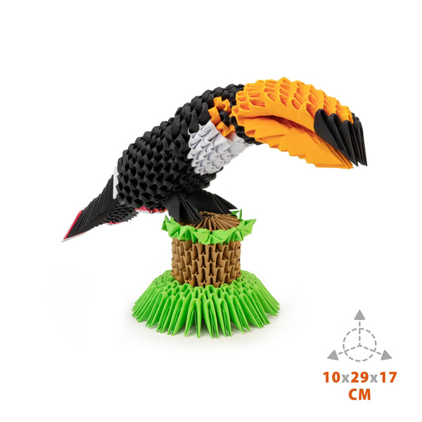 Alexander Origami 3D Toucan – 752-Piece 3D Paper Sculpture Kit with Patented Components & Easy Instructions, 10×29×17 cm, Creative STEM Craft for Kids & Adults (8+ Years)