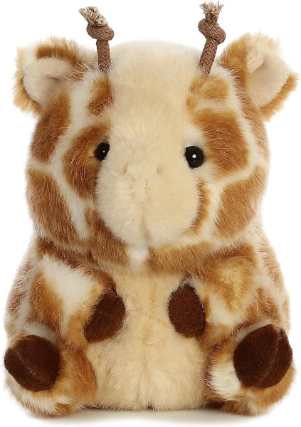 Aurora® Round Rolly Pet™ Giminy Giraffe™ Stuffed Animal - Adorable Companions - On-The-Go Fun - Brown 5 Inches