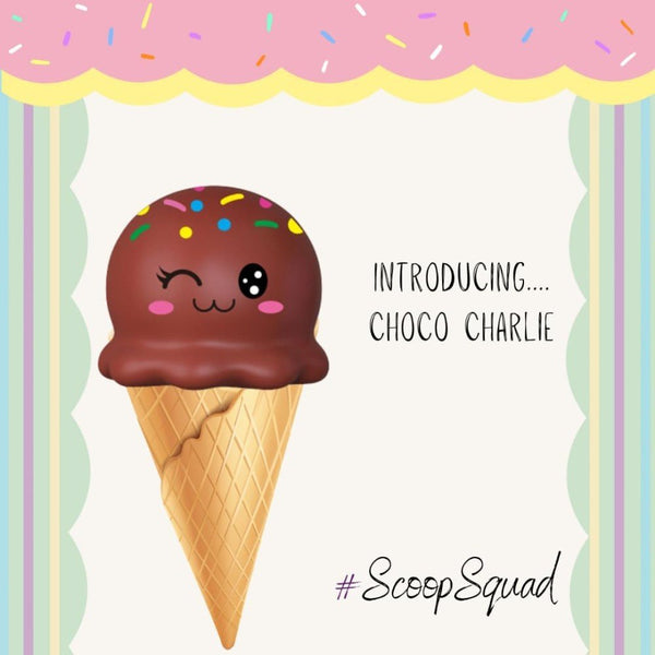 Kalan Scoop Squad Choco Charlie - Cute Squishy Ice Cream Scoop Toy, Stress Relief Fidget Squeeze Toy for Kids & Adults