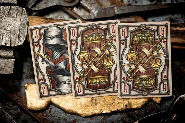 Kings Wild Project Oakeshott Luxury Playing Cards – Standard Edition, Poker Size, Custom Index, The Art of the Blade Medieval Sword Collectible Deck