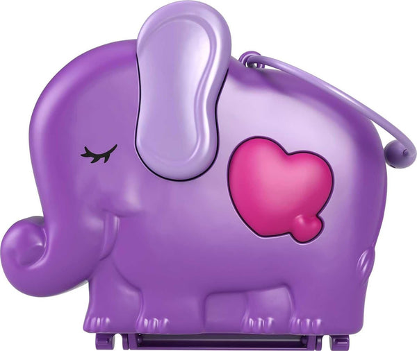 Polly Pocket Compact Playset, Elephant Adventure with 2 Micro Dolls & Accessories, Travel Toys with Surprise Reveals