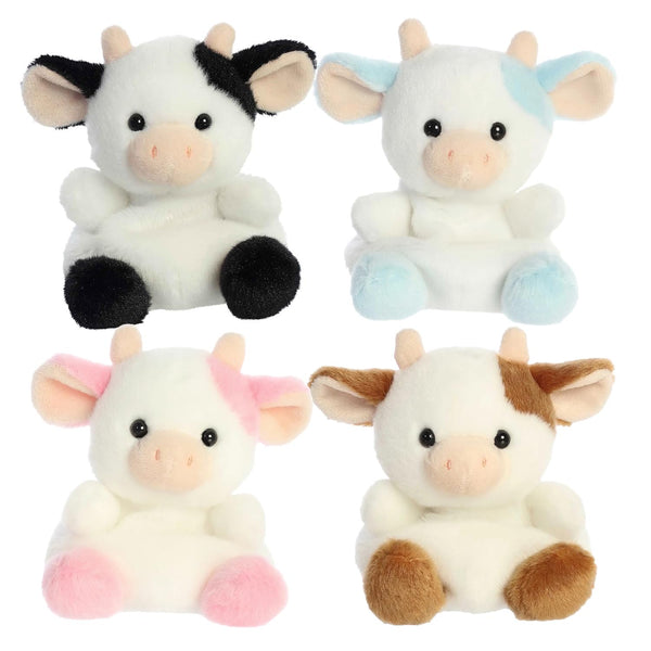 Aurora Palm Pals 5" Cute Cows: Sweetie Cow, Belle Strawberry Cow, Skyla Blueberry Cow, and Caroline Brown Cow
