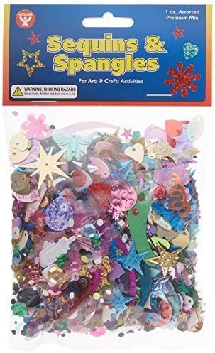 Hygloss Products Sequins and Spangles Variety Pack- Add Shimmer and Shine to Any Surface- 4 Ounce Bucket
