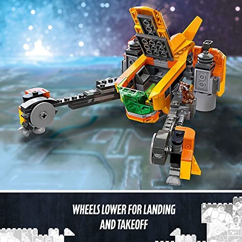 LEGO Marvel Baby Rocket’s Ship 76254 from Guardians of the Galaxy 3 Featuring Rocket Raccoon Minifigures, Collectible Super Hero Buildable Spaceship Toy Gift for Kids Ages 8 and up