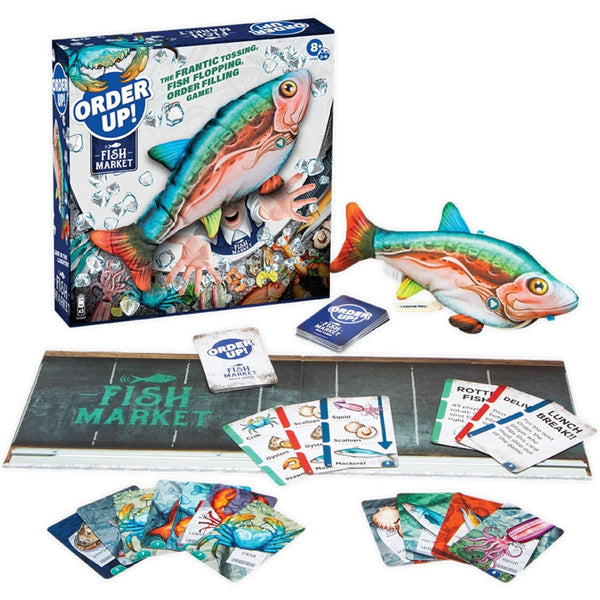 PlayMonster - Order Up! Fish Market - The Frantic Tossing, Fish Flopping, Order Filling Action Card Game, 2-6 Players Ages 8+