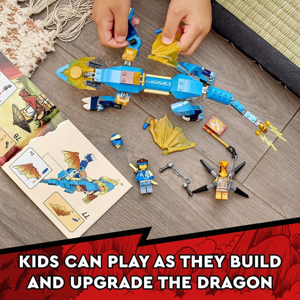LEGO NINJAGO Jay’s Thunder Dragon EVO 71760 - Toy Figure and Viper Snake Set with Minifigures, Collectible Speed Mission Banner, Ninja Battle Adventure, Great Gift for Kids 6 Plus Years Old