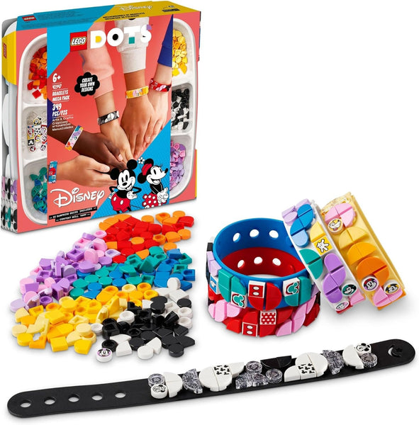 LEGO DOTS Disney Mickey & Friends Bracelets Mega Pack 41947 5in1 Crafts Set, DIY Toy Jewelry Making Kit for Kids, with Glitter and Minnie Mouse Tiles