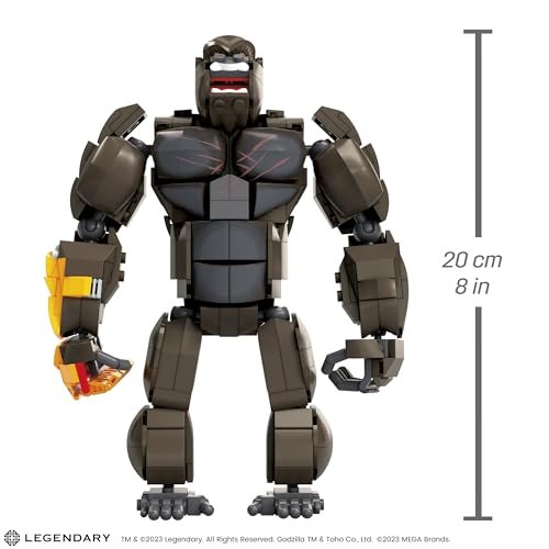 Mega Godzilla x Kong The New Empire Building Set Action Figure Kong with 541 Pieces and Accessories, 12 Inches Long, for Adult Collectors, Ages 13+