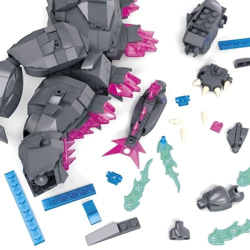 Mega Godzilla x Kong The New Empire Building Set Action Figure Godzilla with 543 Pieces and Accessories, 8 Inches Tall, for Adult Collectors, Ages 13+