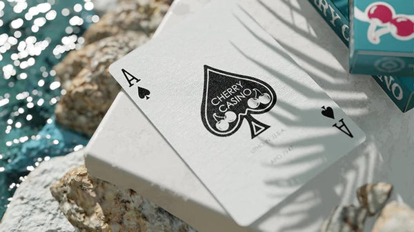 Cherry Casino (Tropicana Teal) Playing Cards by Pure Imagination Projects
