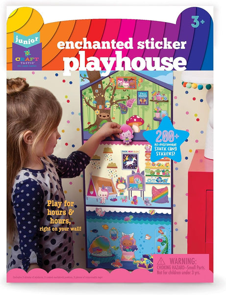 Craft-tastic — Enchanted Sticker Playhouse – Wall-Sized Sticker Fun – Repositionable Stickers — for Ages 3+