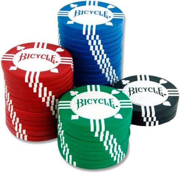 Bicycle Premium 100 Count 8G Clay Poker Chips With Casino Tray - 100 Chips 8 Gram 2 Color Clay Filled Tournament Quality Poker Chips