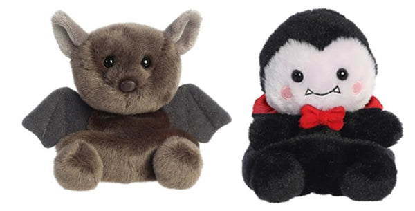 Aurora 2 Piece Halloween Palm Pal Plush Bundle, Luna Bat and Viktor Vampire