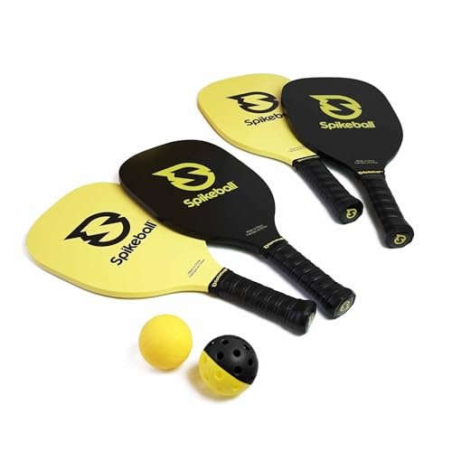 Spikeball Spikepaddle 4 Pack Kit - Includes 4 Spikepaddles, 1 Pickleball & 1 Spikeball Ball