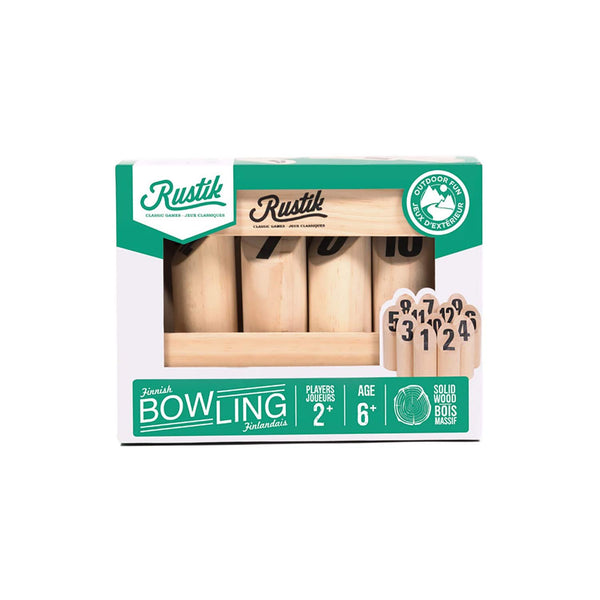 Rustik Finnish Bowling Outdoor Game, 2+ Players Ages 6+