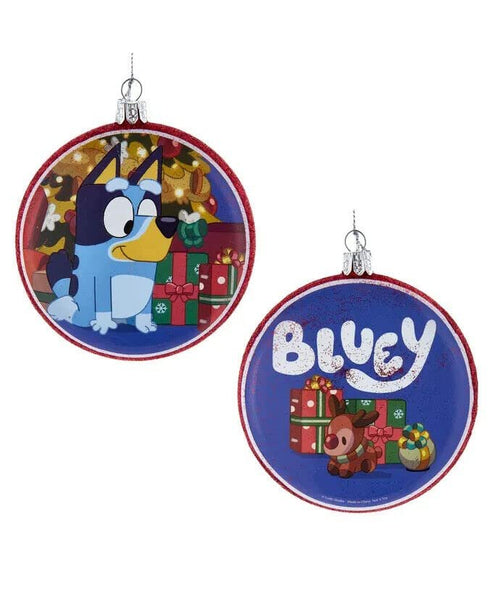 Kurt S. Adler Bluey Disc Ornament, Decorated Christmas Tree With Presents