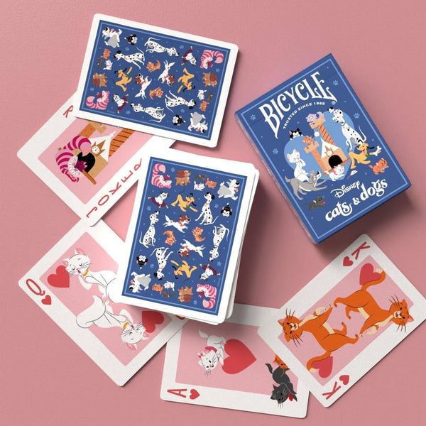 Bicycle Disney Cats and Dogs Inspired Playing Cards, Featuring Lady and The Tramp, Chesire Cat, 101 Dalmations, Yzma, and More!
