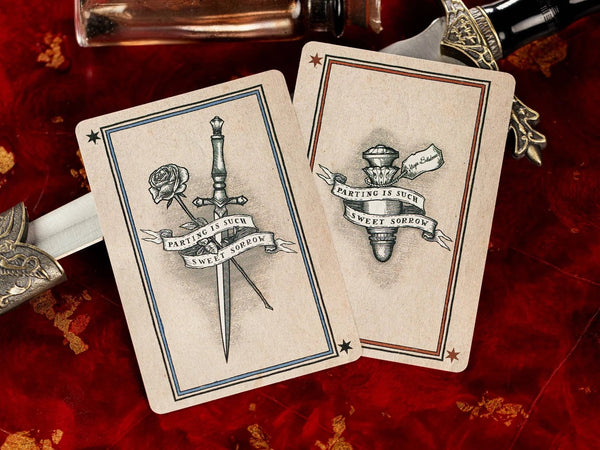 Kings Wild Project Romeo & Juliet Luxury Playing Cards - Standard Edition, Poker Size, Custom Index, Collectible Deck with Custom Hand-Ink Court Cards & Intricate Two-Way Seal Back Design