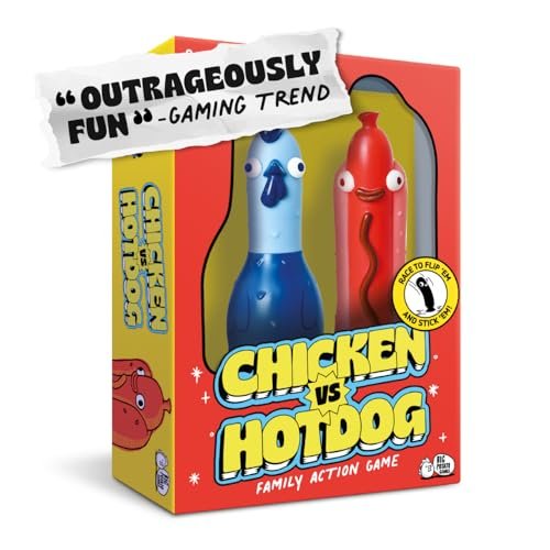 Big Potato Games - Chicken Vs Hotdog - The Fun Flipping Action Party Game Perfect for Family Game Night, 2-10 Players Ages 8+