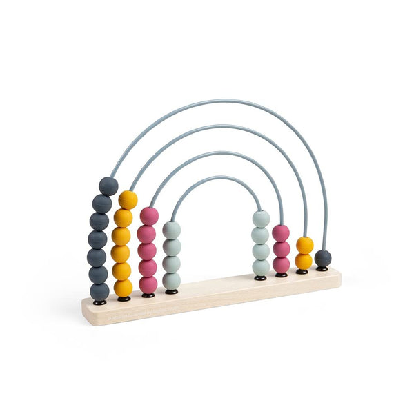 Bigjigs Toys FSC Certified Rainbow Abacus - Eco Wooden Abacus for Kids & Toddlers, 32 Food-Grade Silicone Beads, Early Development & Activity Toys, Quality Counting Toys, Ages 1+