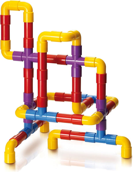 Quercetti Tubation - 40 Piece Interlocking Pipeline Maze Building Set - Open Ended Construction Toy for Ages 3 and Up (Made in Italy)