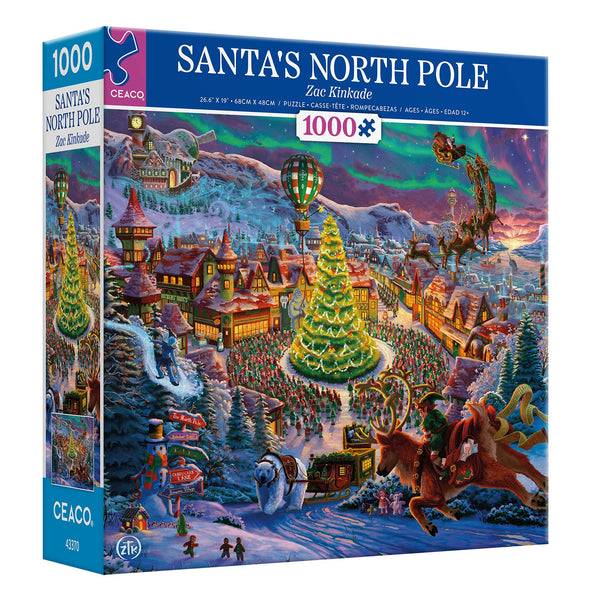 Ceaco - Zac Kinkade - Classic Christmas - Santa's North Pole - 1000 Piece Jigsaw Puzzle