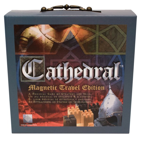 Family Games America - Cathedral Magnetic Travel Edition - A Portable Medieval Wooden Board Game of Strategy and Skill, 2 Player Ages 8+
