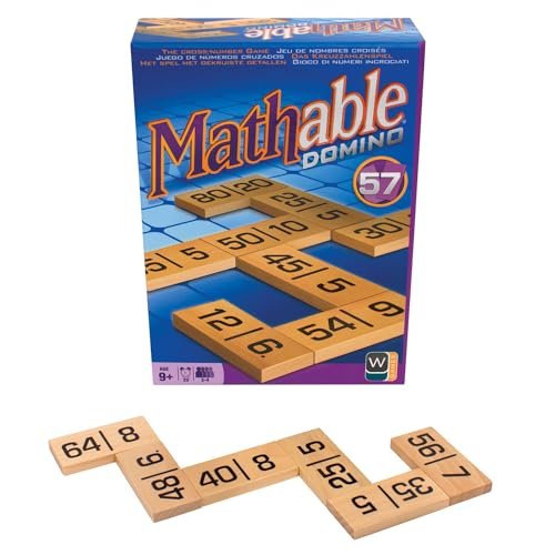 Family Games America - Mathable Domino - The Cross Number Game, 57 Piece Set, 2-4 Players Ages 9+