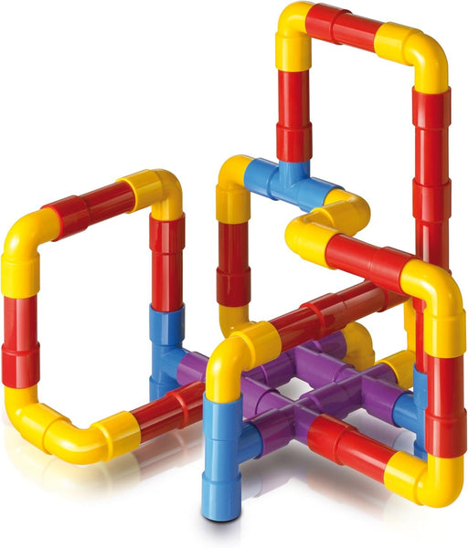 Quercetti Tubation - 40 Piece Interlocking Pipeline Maze Building Set - Open Ended Construction Toy for Ages 3 and Up (Made in Italy)