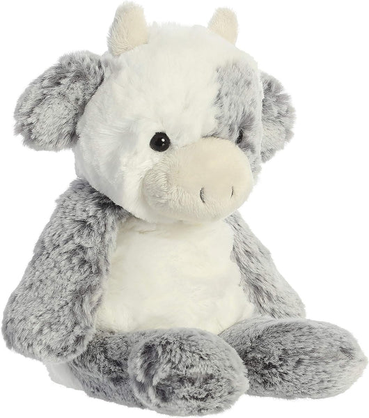 Aurora® Snuggly Sweet & Softer™ Cow Stuffed Animal - Comforting Companion - Imaginative Play - White 9 Inches