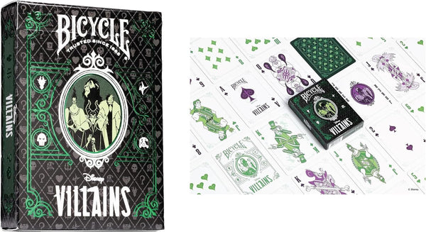 Bicycle Disney Playing Cards Collector’s Bundle - 6 Deck Set: Black & Gold Mickey, Classic Mickey, Disney Princess Pink & Navy, Villains Green & Purple - Premium Quality Poker-Size Decks