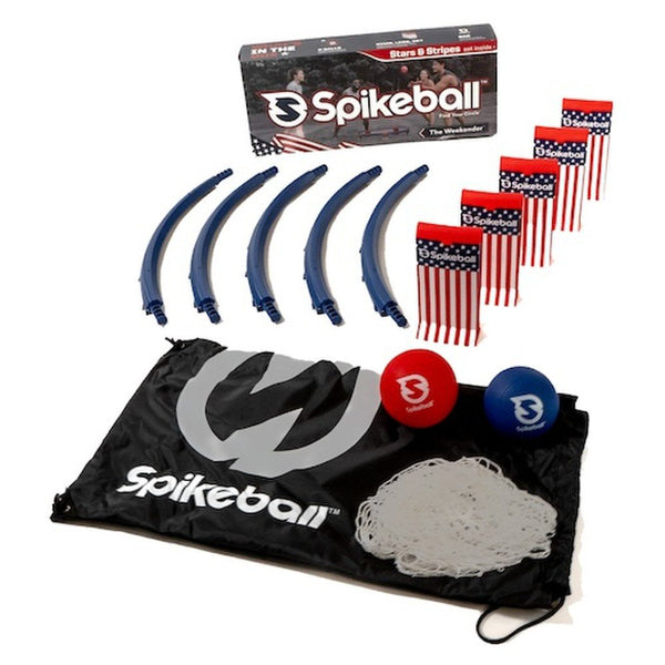 Spikeball Stars & Stripes Weekender Set - New Sturdier Build, Grippier Balls, Easier Setup and Funner Points for Longer Game Rallies - 2-4 Players
