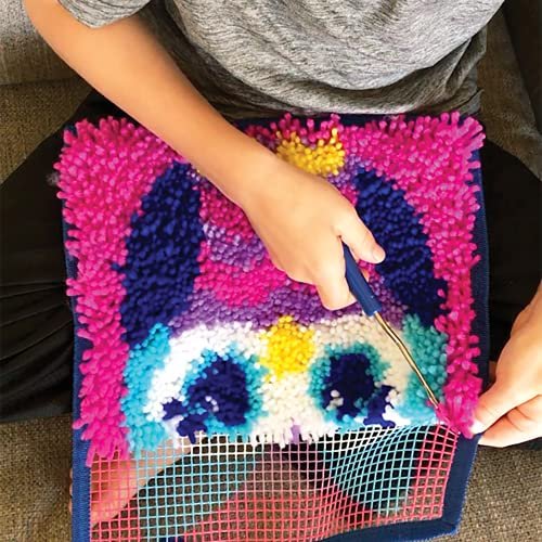 LatchKits – Owl Latch Hook Kit – Easy-to-Learn Craft Project – No Sewing Or Cutting – For Ages 6+