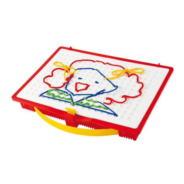Quercetti Filo Filo Play Set - A Novel Lacing Tool with 18 Pattern Templates to Create Art with String, Ages 4+ (Made in Italy)