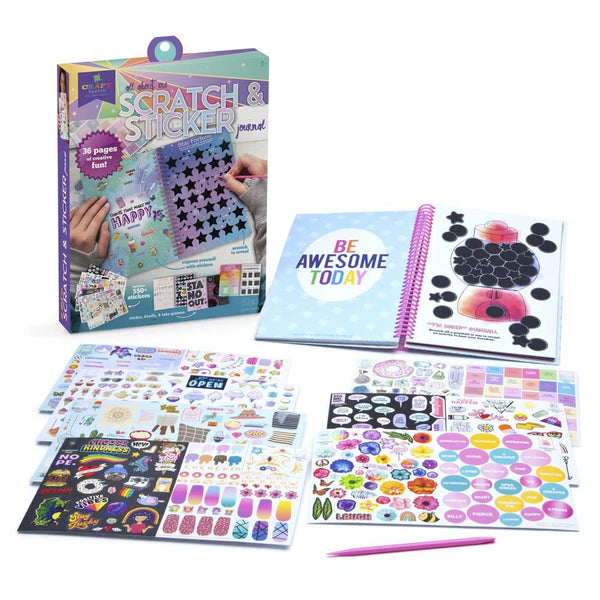 Craft-tastic — Scratch and Sticker Interactive Journal — Activity Book Packed with Fun Quizzes, 550+ Stickers, Creative Doodle Prompts, and More!