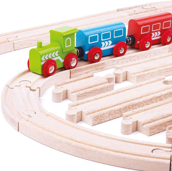 Bigjigs Rail Curves and Straights Expansion Pack - Compatible With Other Major Rail Brands