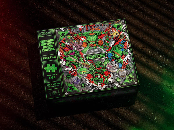 theory11 Teenage Mutant Ninja Turtles Jigsaw Puzzle - 1000 Piece TMNT Puzzle for Adults & Fans, Leonardo, Michelangelo, Donatello & Raphael Collectible Artwork, Ages 14+