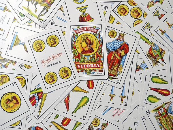 Heraclio Fournier No. 1 Spanish Playing Cards, 12 Deck Set, 40-Card Baraja Española for Mus, Brisca, Tute, Games & Collectors (6 Blue & 6 Red Decks)