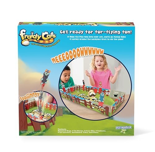 PlayMonster - Fraidy Cats - The Purrfect Game of Fur-Flying Fun! - Interactive Board Game, 2-4 Player Ages 5+