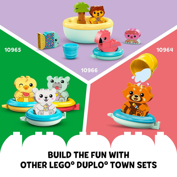 LEGO DUPLO Town Water Park 10989 Educational Building Bath Toy Set for Toddlers Ages 2+, Features a Floating Turtle Ring and Water Bucket to Encourage Imaginative Play in The Bath