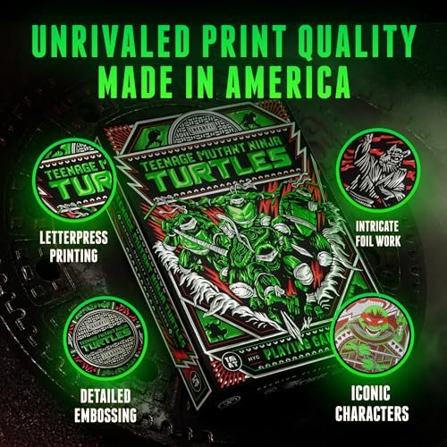 theory11 Teenage Mutant Ninja Turtles Premium Playing Cards, Poker Size Standard Index, Luxury Playing Cards