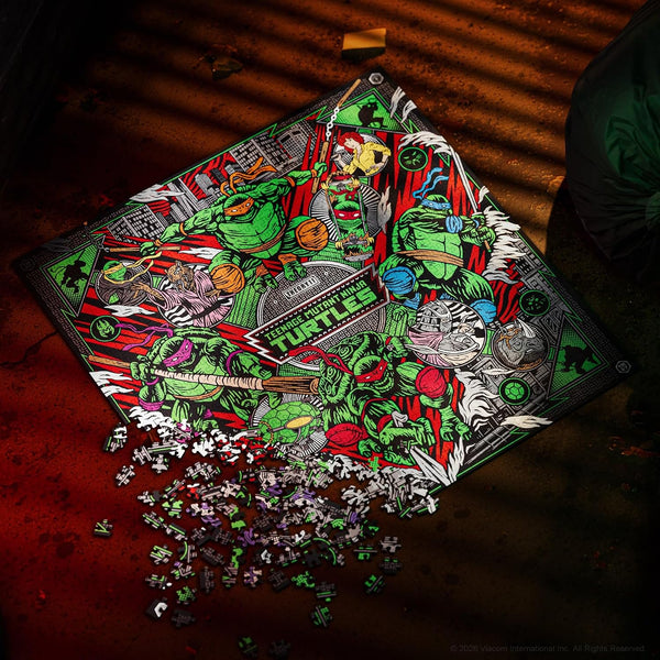 theory11 Teenage Mutant Ninja Turtles Jigsaw Puzzle - 1000 Piece TMNT Puzzle for Adults & Fans, Leonardo, Michelangelo, Donatello & Raphael Collectible Artwork, Ages 14+