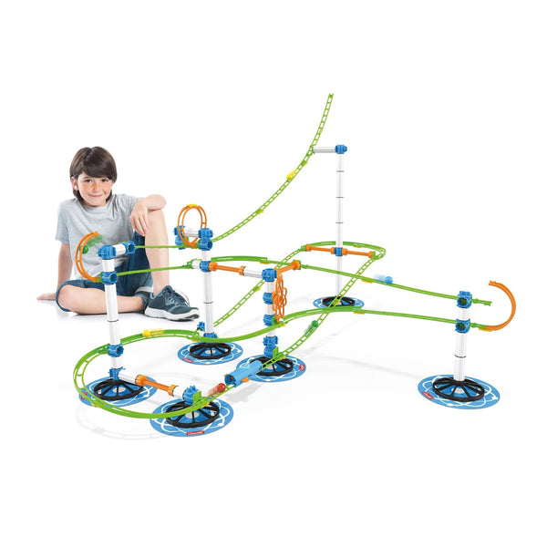 Quercetti Skyrail Evolution - 174 Piece Marble Run Roller Coaster Building Set, Over 19 Feet of Track, Ages 7+