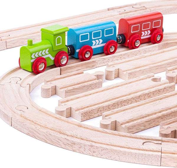 Bigjigs Rail Curves and Straights Expansion Pack - Compatible With Other Major Rail Brands